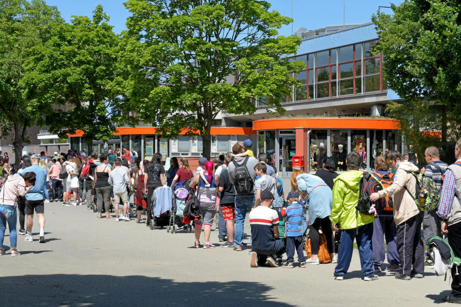 Zum Kindertag bildete sich gestern eine lange Schlange vor dem Zoo.