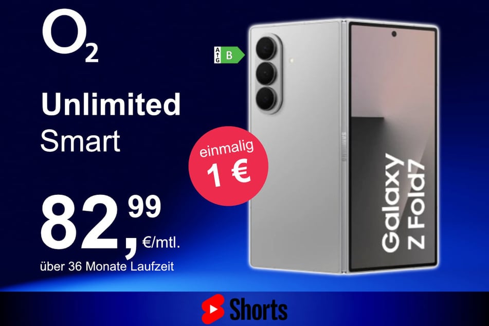 Das Samsung Galaxy Z Fold7 im o2 Mobile Unlimited Smart für einmalig 1 Euro.