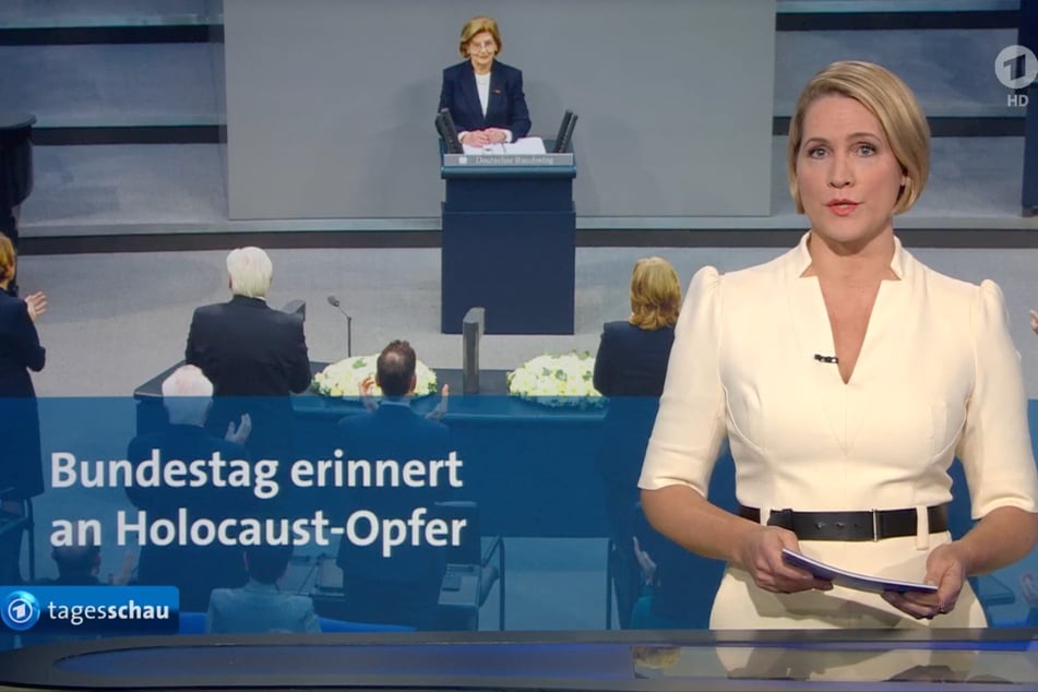 Die letzte "Tagesschau"-Sendung mit Judith Rakers (48) begann mit einem Beitrag über das Gedenken im Bundestag an die Holocaust-Opfer.