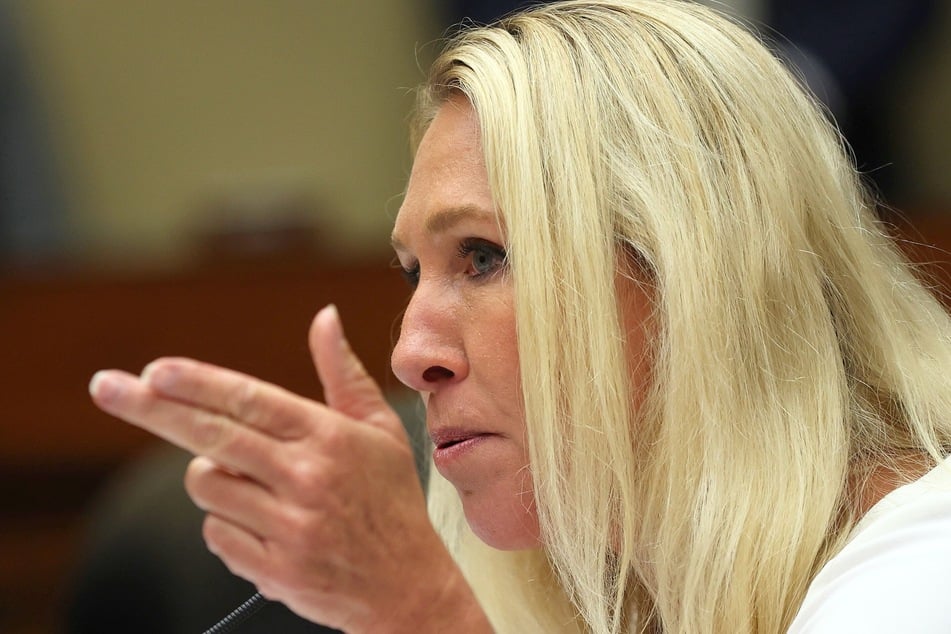 Marjorie Taylor Greene during a House Oversight and Accountability Committee hearing at the Rayburn House Office Building in Washington DC on July 22, 2024.