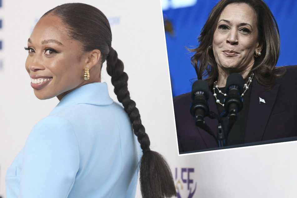 Track and field star Allyson Felix (l.) said a Kamala Harris presidency would be "very special."