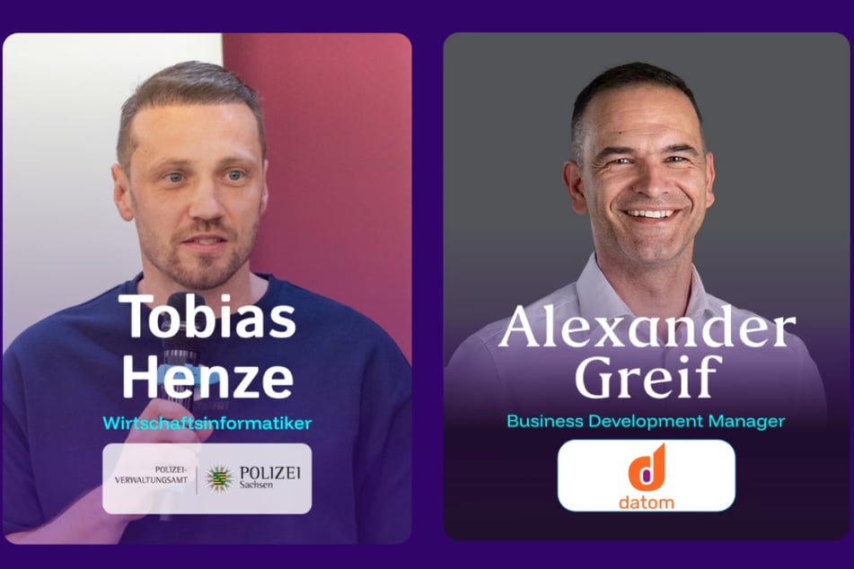 Tobias Henze (Polizei Sachsen) und Alexander Greif (datom)