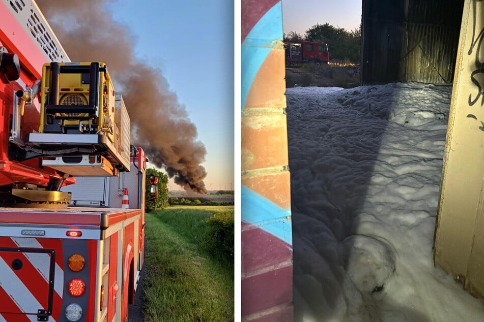 In der alten Ziegelei hatten Autoreifen Feuer gefangen.
