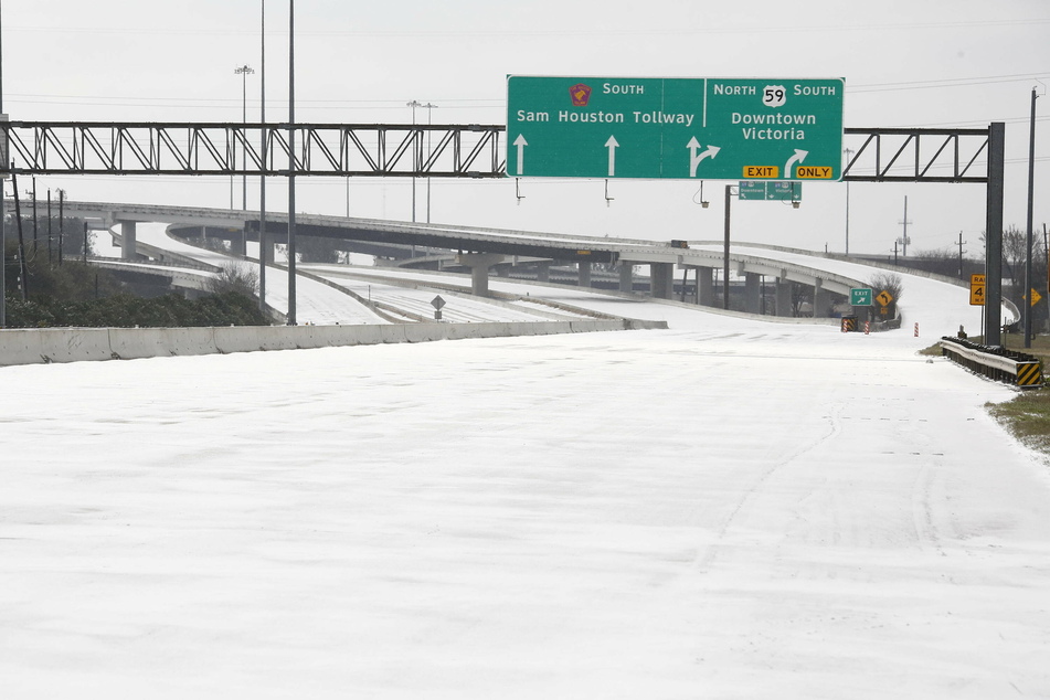 Highways across Texas were coated with snow and ice after a record-setting winter storm hit the state.