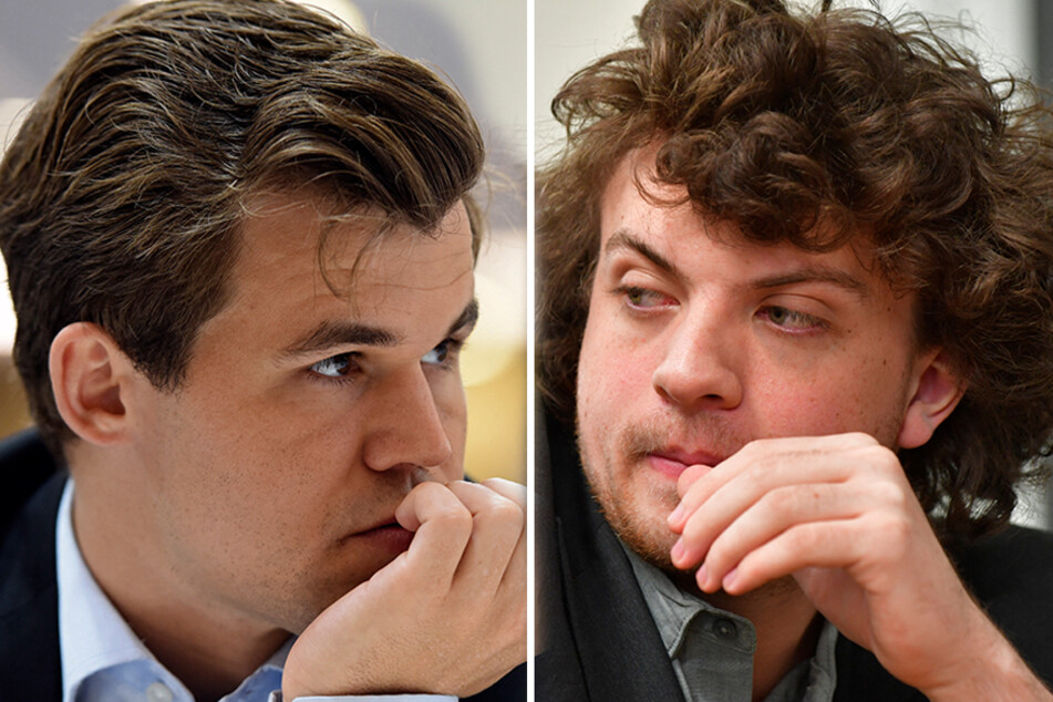 Hans Niemann (r) is suing Magnus Carlsen (l) and other prominent figures in the chess world for libel, slander, and more.