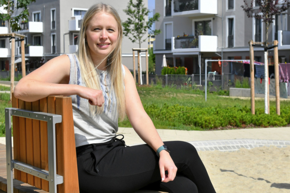 Mieterin Sarah Rumpf (28) fühlt sich in ihrem neuen Viertel wohl.