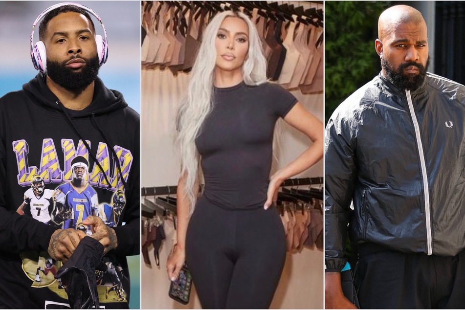 Is Kim Kardashian's (c.) love life doomed because of Kanye West (r.) after her alleged split from Odell Beckham Jr.?