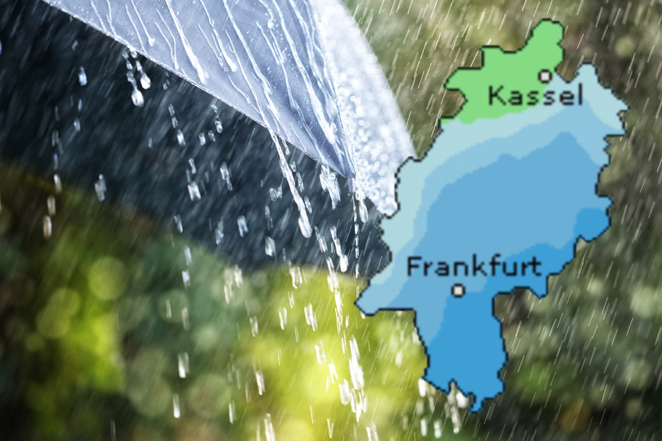 Auch der Dienst Wetteronline.de (Grafik) sagt für den Sonntag in weiten Teilen von Hessen ein hohes Niederschlagsrisiko voraus.