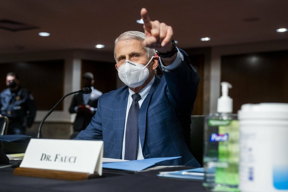 Dr. Anthony Fauci testifying before the Senate Health Committee on Tuesday.