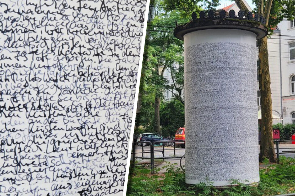 Köln: "Kunst an Kölner Litfaßsäulen": Neues Motiv von Hiltrud Gauf thematisiert Flüchtlingspolitik