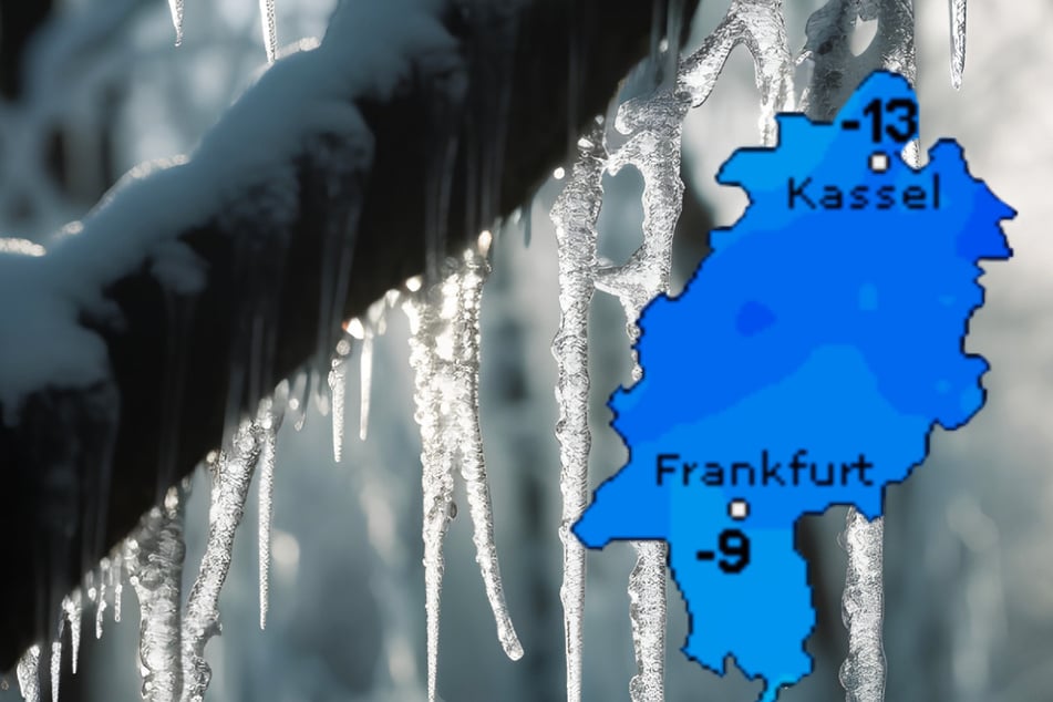 Mäßiger bis strenger Frost steht Hessen bevor: Der Dienst Wetteronline.de (Grafik) hält bis zu minus dreizehn Grad für möglich, der Deutsche Wetterdienst bis zu minus zwölf Grad.