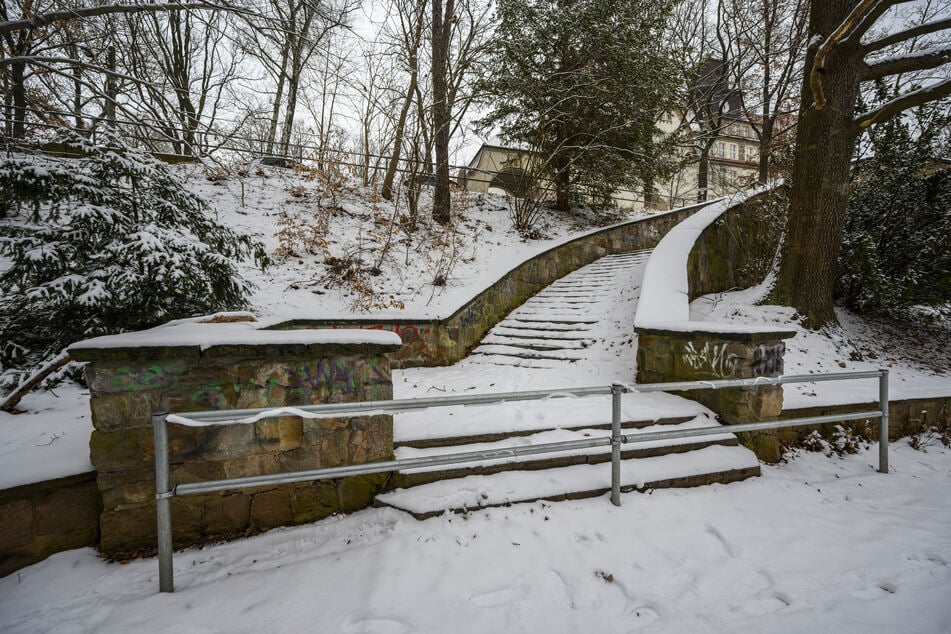 Diese Treppe in Chemnitz-Schönau ist dauerhaft gesperrt.