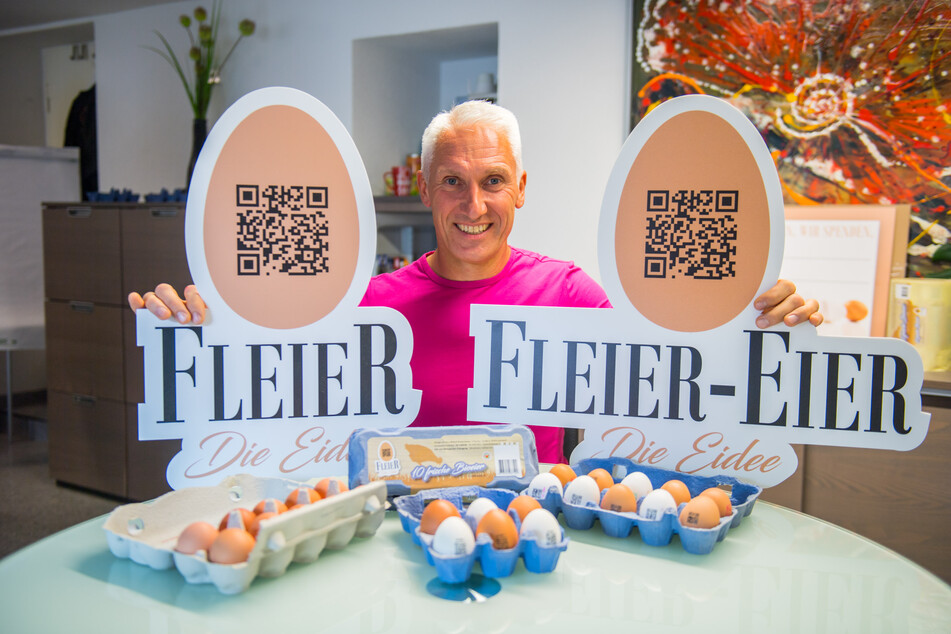 Kay Harzbecker aus Neukirchen gehört zu den Erfindern der Fleier-Eier.