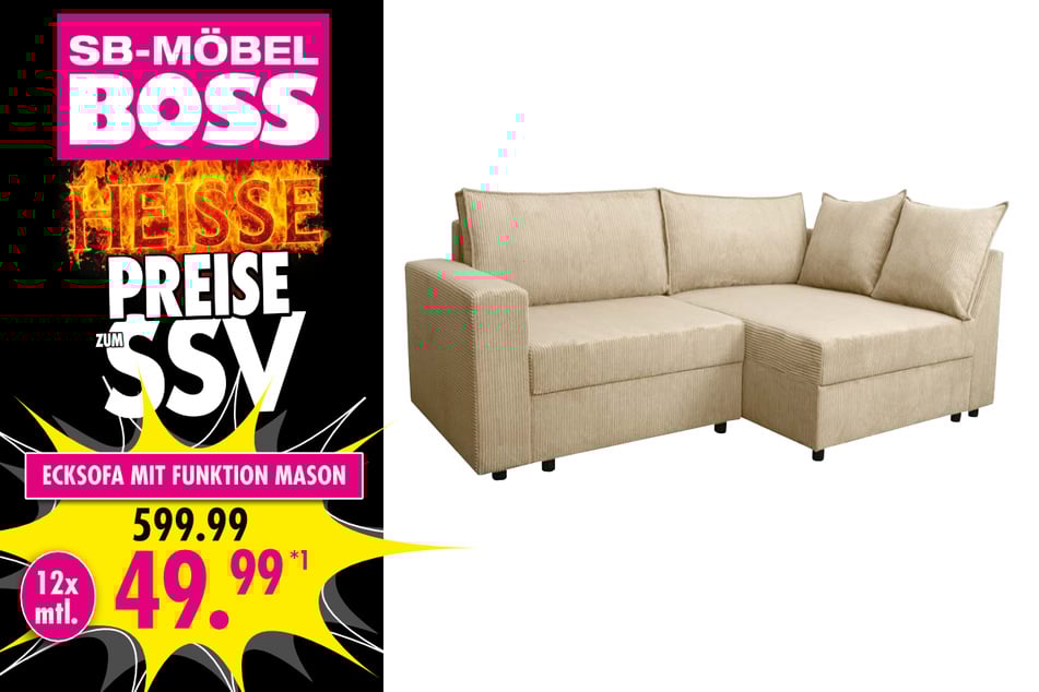 Ecksofa mit Funktion Mason