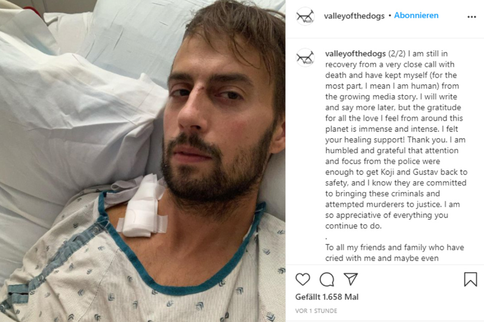 Lady Gagas Hundeläufer Ryan Fischer meldete sich per Instagram aus dem Krankenhaus.