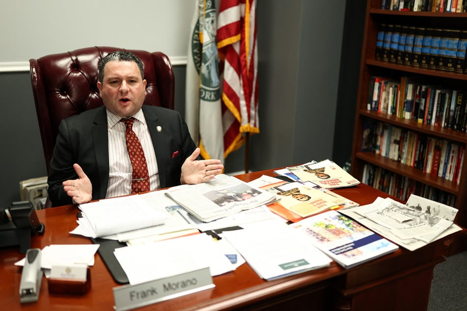 New York City Council member Frank Morano speaks in his office on Staten Island on January 23, 2026.