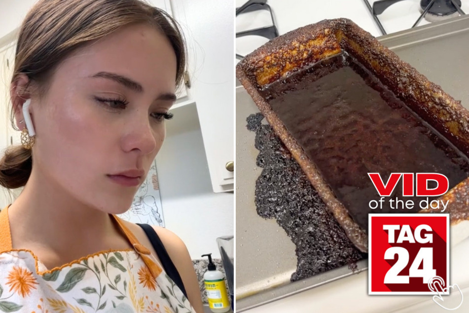 Today's Viral Video of the Day features a girl who captured her reaction after mistakenly burning a recipe she tried out for the first time.