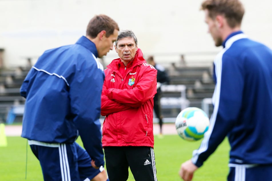 Karsten Heine im September 2014 als Trainer des Chemnitzer FC.