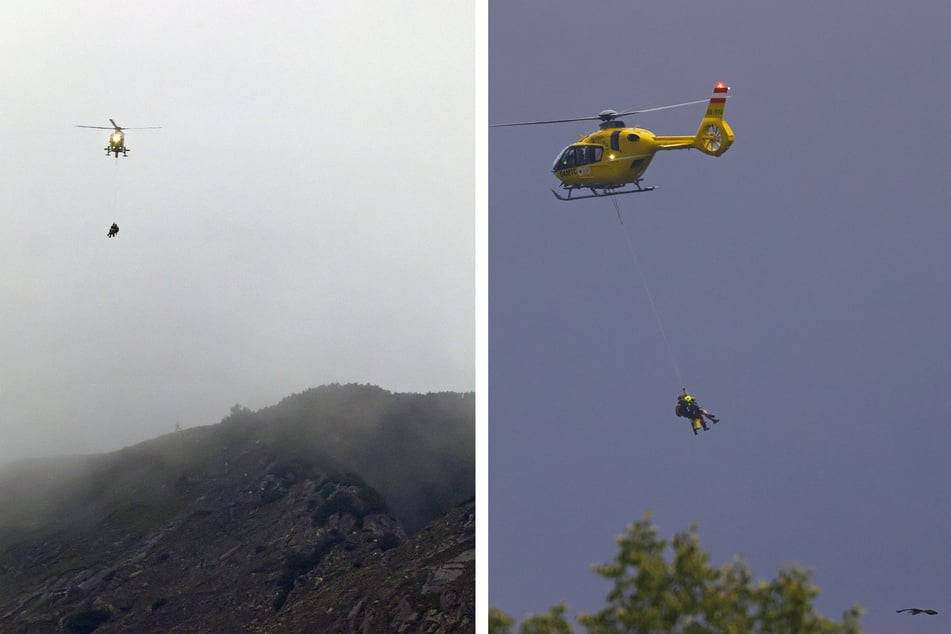 Ein Rettungshubschrauber brachte den Verletzten und seine Begleiterin ins Tal.