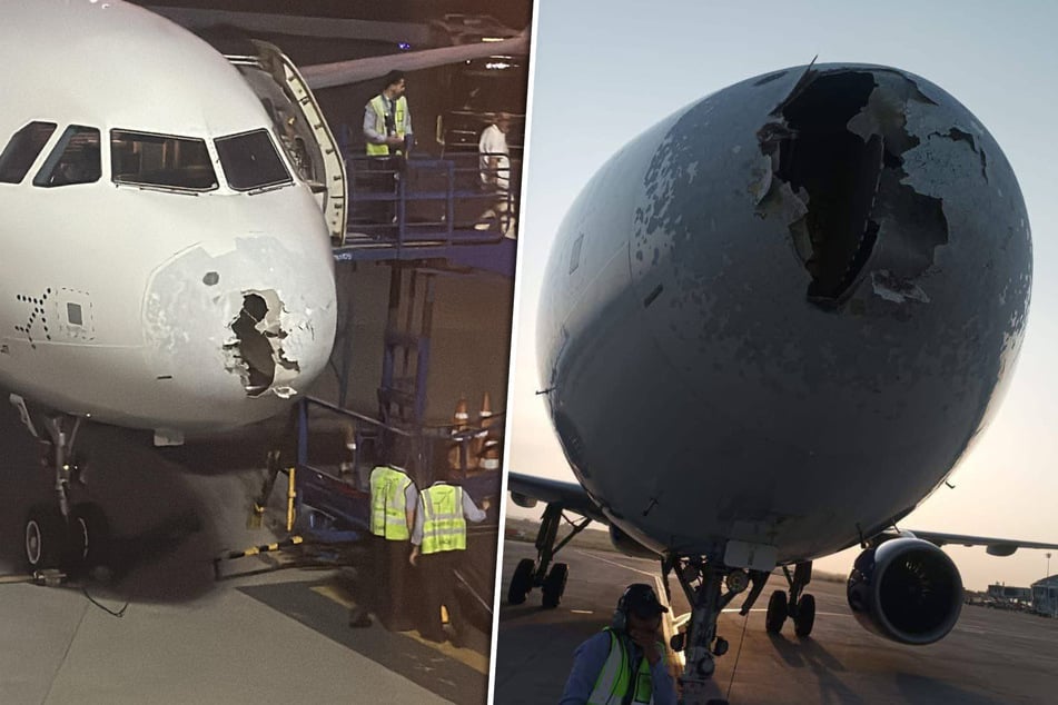 Hail shreds the front of the plane: passengers shocked - "A near-death experience"