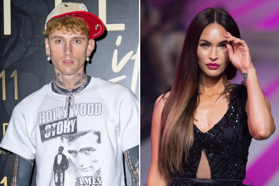 Despite recent public sightings of Megan Fox (r.) and Machine Gun Kelly together, sources say the pair remain split.