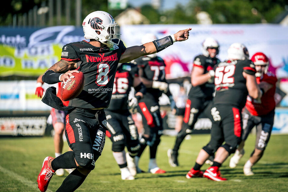 Karé Lyles (26, v.) war 2023 bei den New Yorker Lions Braunschweig aktiv. Er soll die Monarchs ins Highlight-Spiel am Sonntag führen.