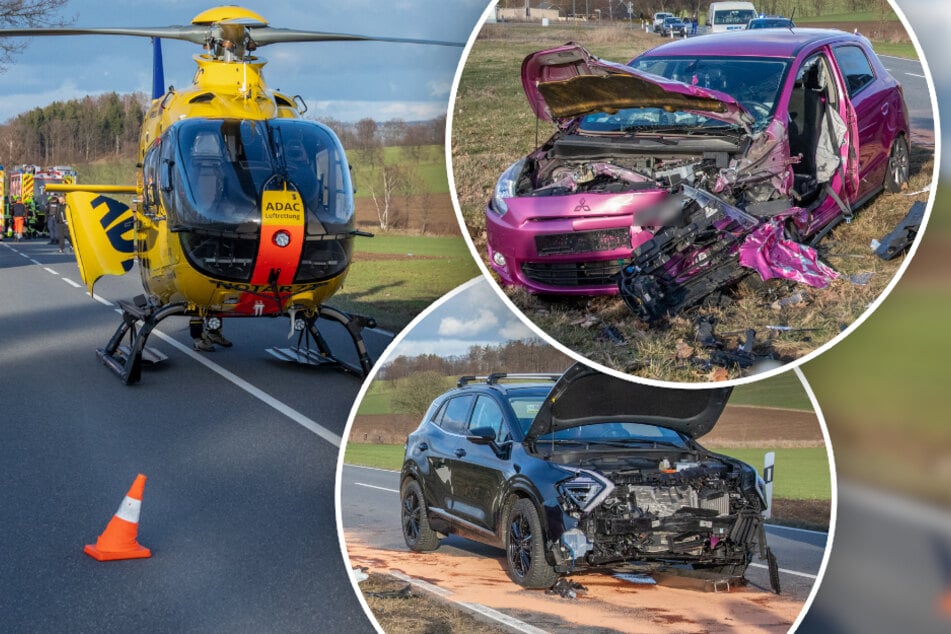 Vollsperrung nach Frontalcrash im Erzgebirge