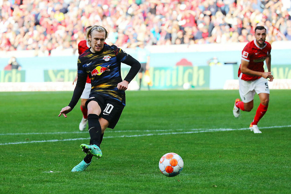 Emil Forsberg verwandelte vom Punkt zum 1:0 für RB Leipzig.