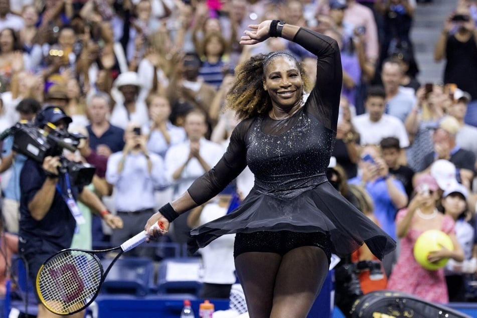 In her final US Open, 23-time Grand Slam champion Serena Williams wore a black, sheer-paneled Nike dress covered in sparkles.