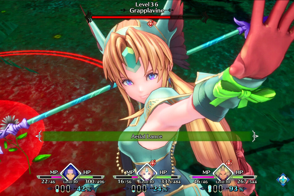 Alle spielbaren Charaktere verfügen über schmerzhafte Spezialangriffe. Prinzessin Resi zeigt einem Boss gleich, dass mit ihr nicht gut Kirschen essen ist.