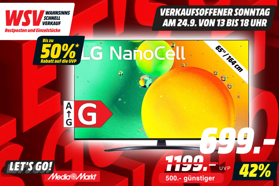 65-Zoll LG-Fernseher für 699 statt 1.199 Euro.