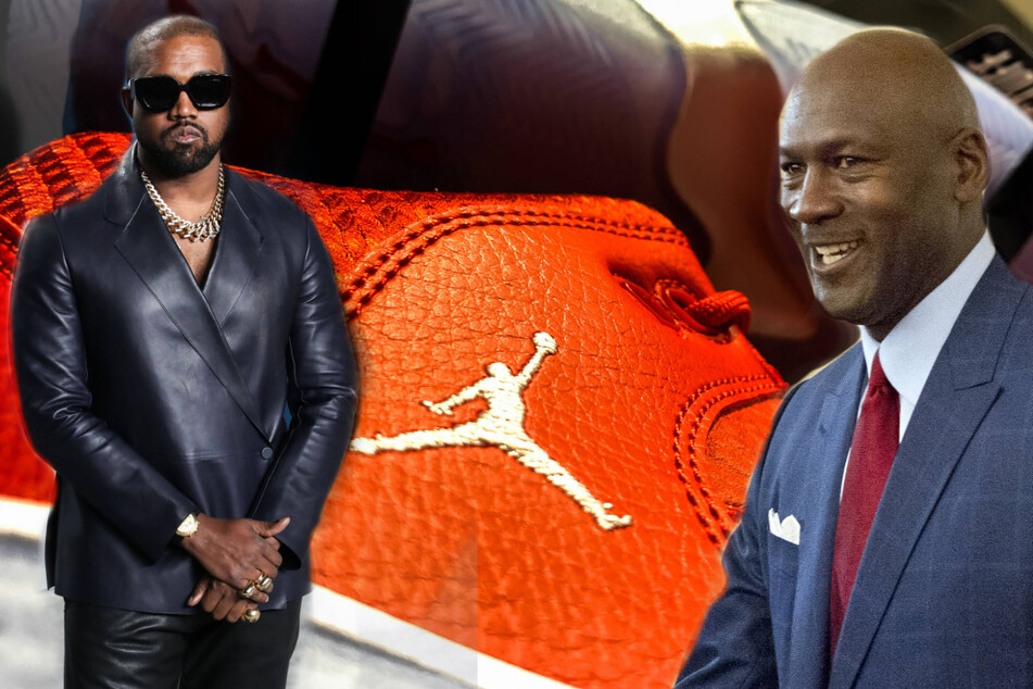 Kanye West (l) still holds the record over Michael Jordan (r) for most expensive sneakers ever auctioned.