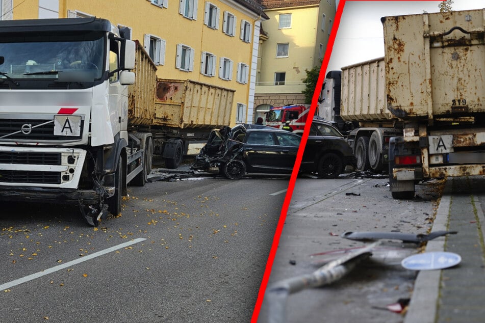 Lastwagen hinterlässt Trümmerfeld: Mehrere geparkte Autos beschädigt