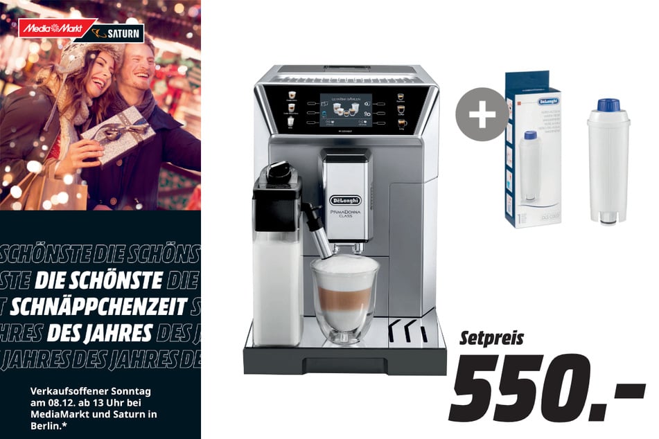 DeLonghi-Kaffeevollautomat für 550 Euro.