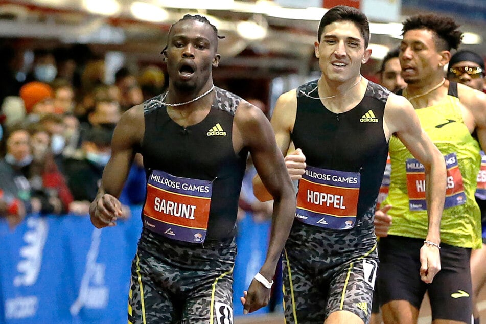 Michael Saruni (28, l.) im Januar 2022 bei den Millrose Games in New York.