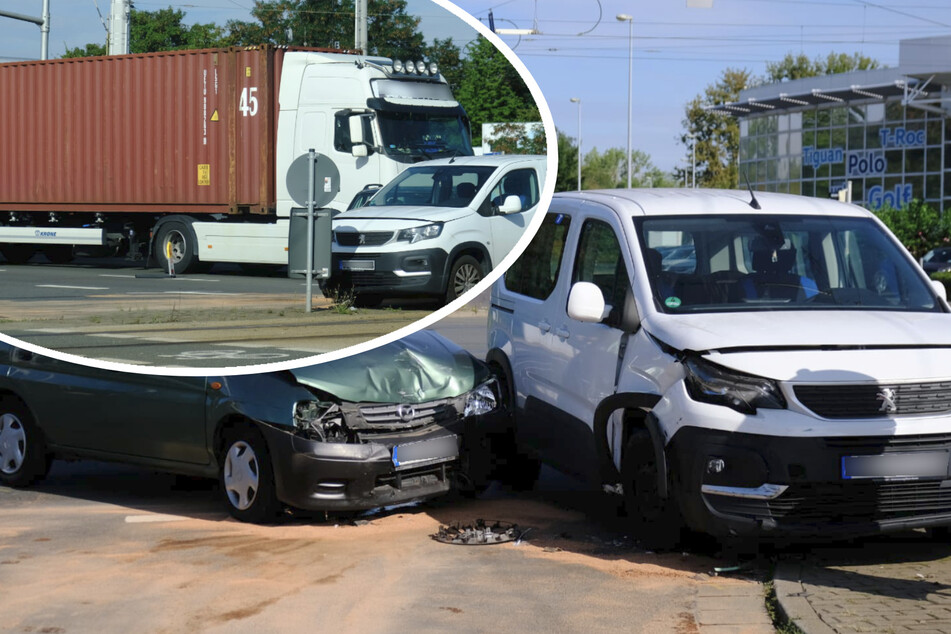 Erst zwei Autos, dann ein Lkw: Mehrere Unfälle sorgen für Einschränkungen im Leipziger Verkehr
