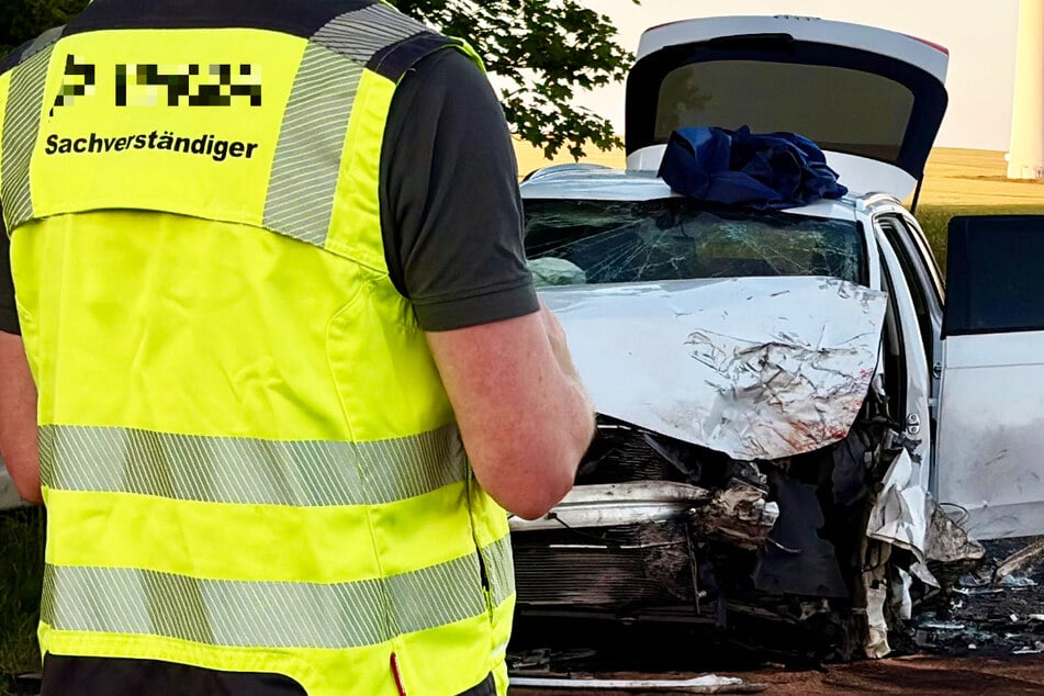 Noch am Donnerstagabend untersuchte ein Gutachter die Unfallstelle zwischen Kleinrinderfeld und Geroldshausen.