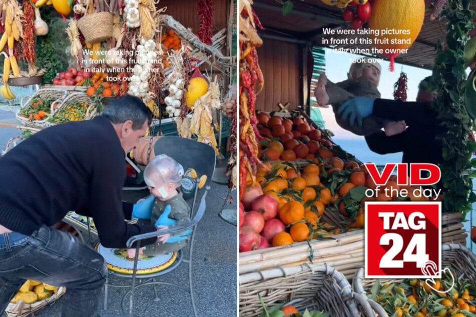 viral videos: Viral Video of the Day for February 17, 2025: Kind fruit stand owner creates cutest toddler photoshoot ever!