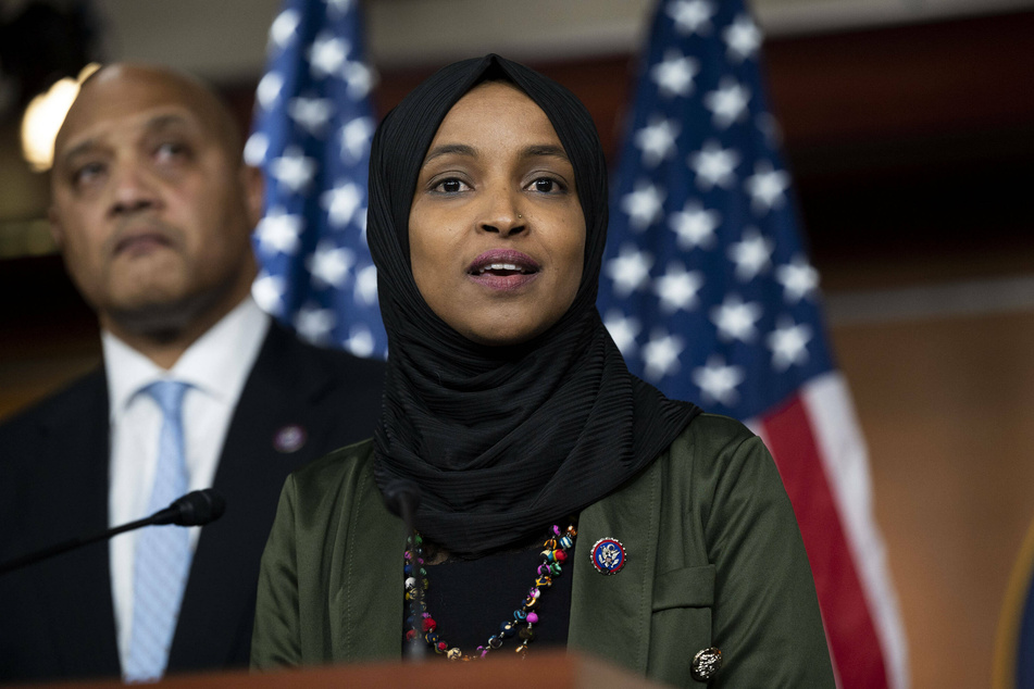 Ilhan Omar speaks out at a press conference about death threats she has received since Lauren Boebert's Islamophobic comments.