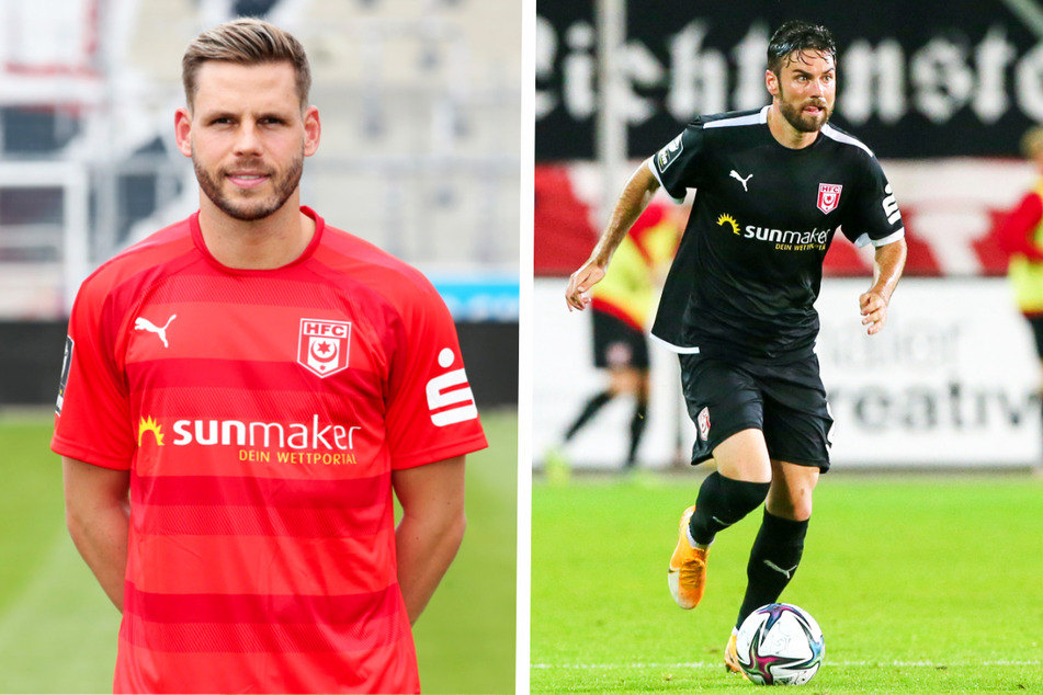 Justin Eilers (33, l.) und Niklas Kreuzer (28) befinden sich mit dem Halleschen FC momentan in einer sportlichen Krise.