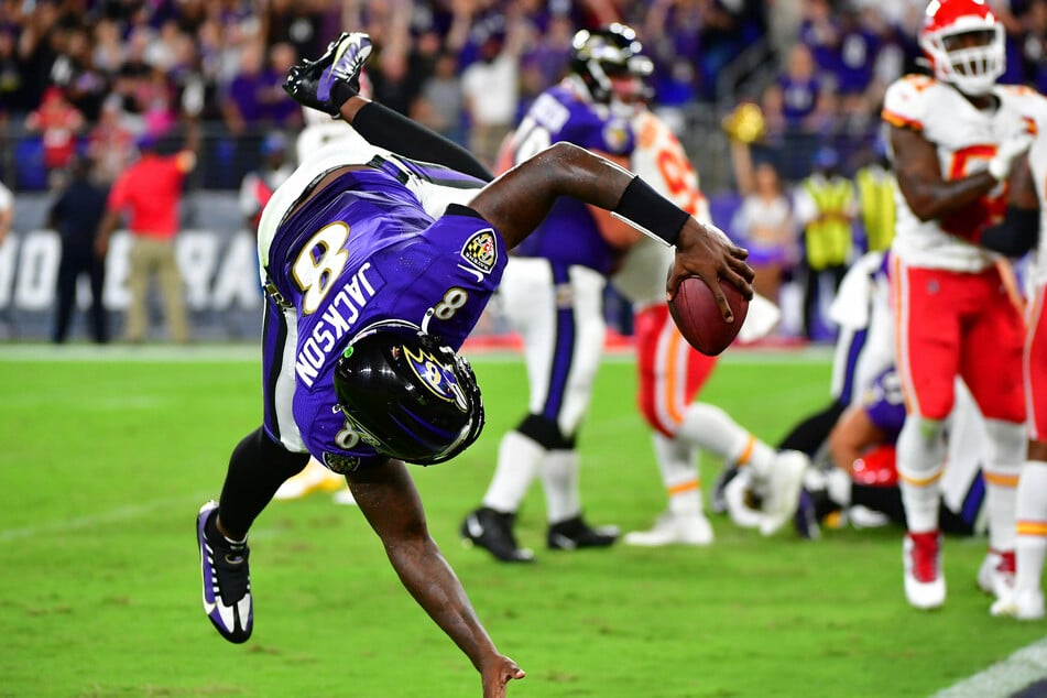 Ravens quarterback Lamar Jackson was responsible for three of his team's four touchdowns in their Sunday night win over Chiefs.