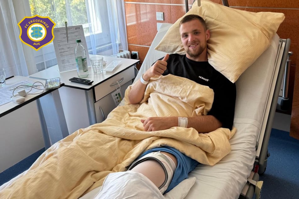 Grüße vom Krankenbett: Aue-Kicker Niko Vukancic fällt nach Knie-OP lange aus