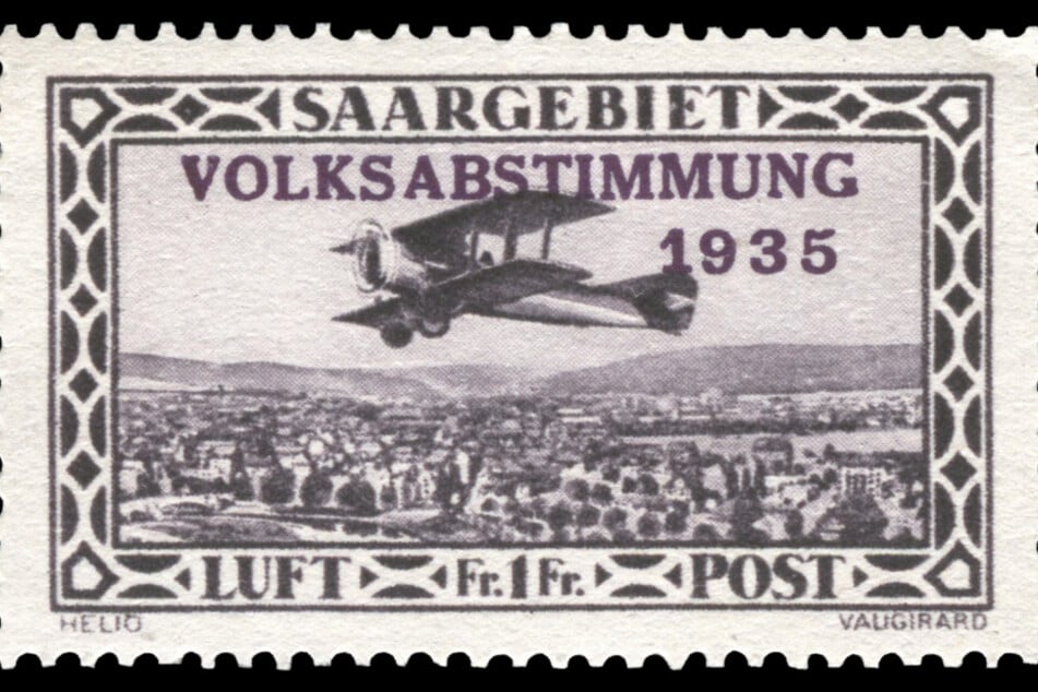 Gedenkbriefmarke zur Saarabstimmung 1935.
