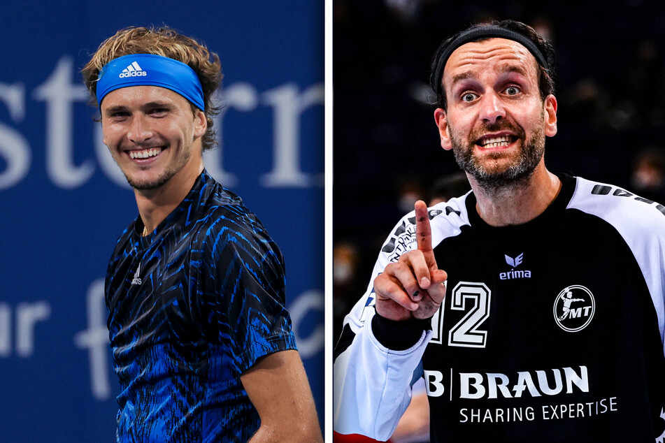 Duellieren sich am 18. September: Tennis-Olympiasieger Alexander Zverev (24, l.) und Handballtorhüter Silvio Heinevetter (36).