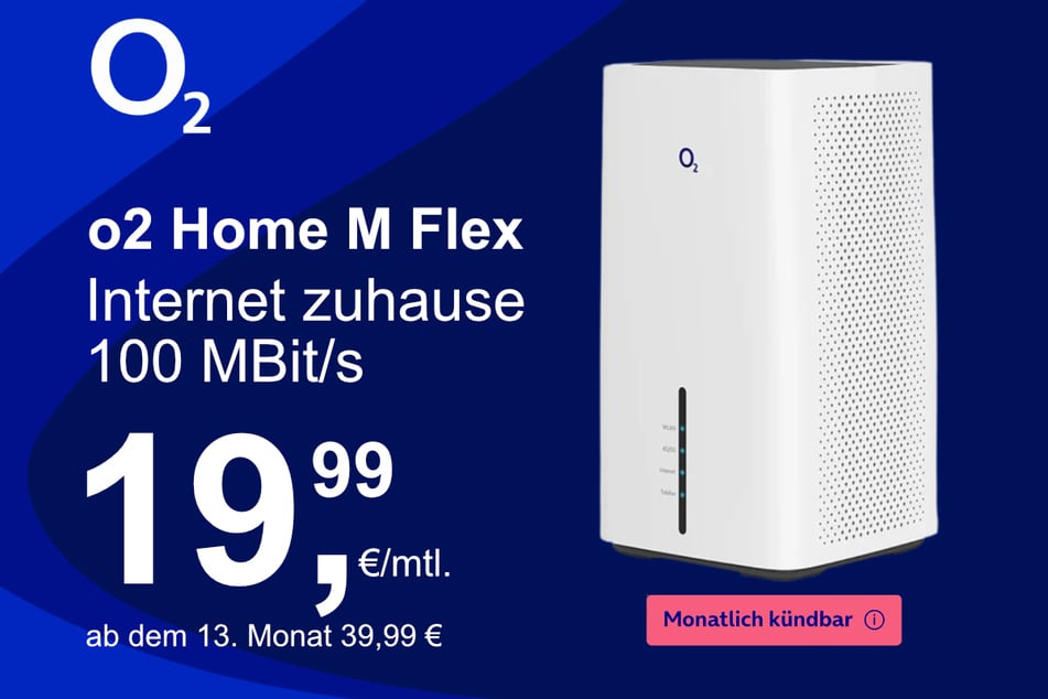 Der o2 Homespot M Flex mit 100 MBit/s für nur 19,99 Euro pro Monat.