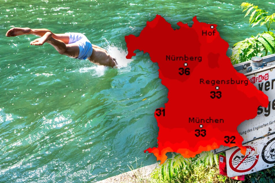 In Bayern wackelt am Mittwoch die Marke von 40 Grad, Abkühlung ist spätestens dann für viele bitter notwendig.