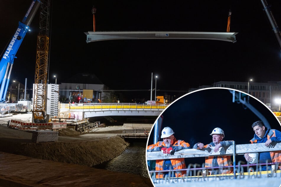 Letztes Bauteil für neue Elsterbrücke installiert