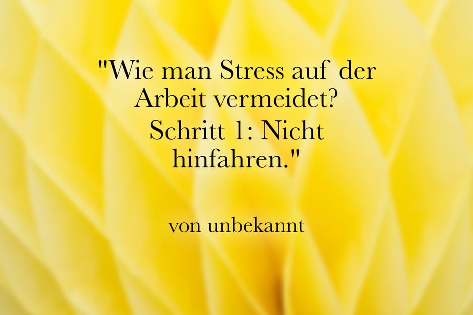Wie man Stress auf der Arbeit vermeidet? Schritt eins: nicht hinfahren.