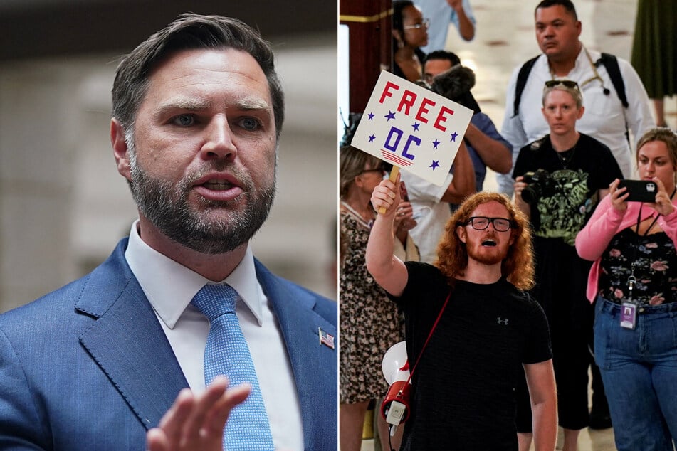JD Vance met with "Free DC" protests while visiting National Guard troops