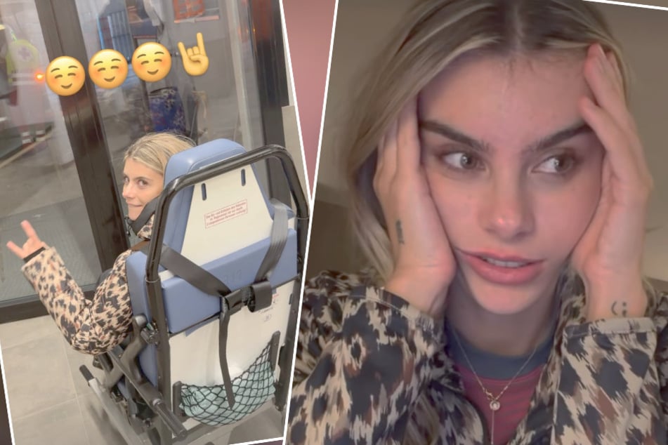 Nach nur wenigen Minuten auf der Piste war für Romina Palm am Freitag Schluss - das Model hat sich das Kreuzband gerissen.